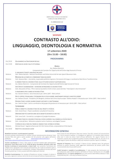 CONTRASTO ALL’ODIO: LINGUAGGIO, DEONTOLOGIA E NORMATIVA